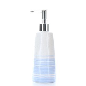 Blue and White Soap Dispenser